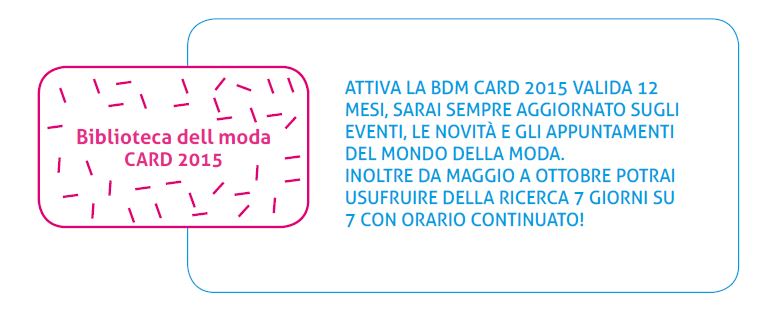 LA BIBLIOTECA DELLA MODA SARA’ L’INFOPOINT PER LA MODA DI EXPO 2015