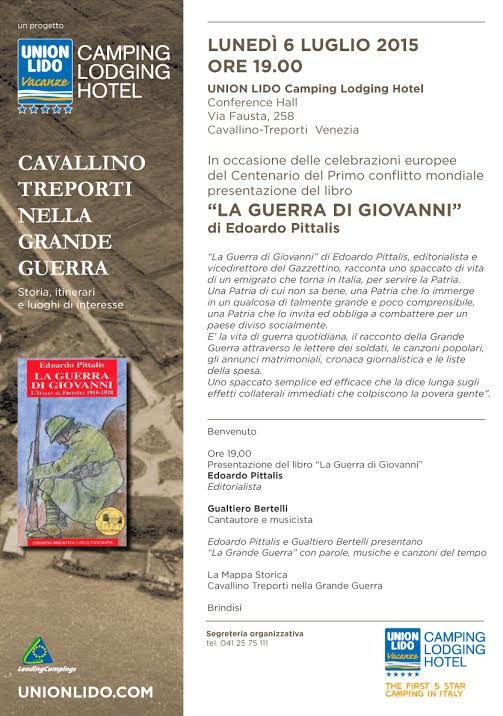 “LA GUERRA DI GIOVANNI” PRESENTAZIONE DEL LIBRO DI EDOARDO PITTALIS