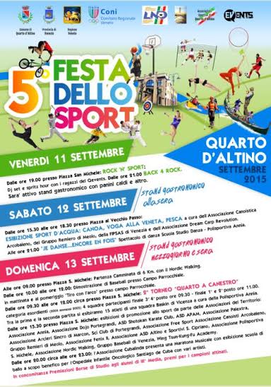 AL VIA LA “5° FESTA DELLO SPORT”