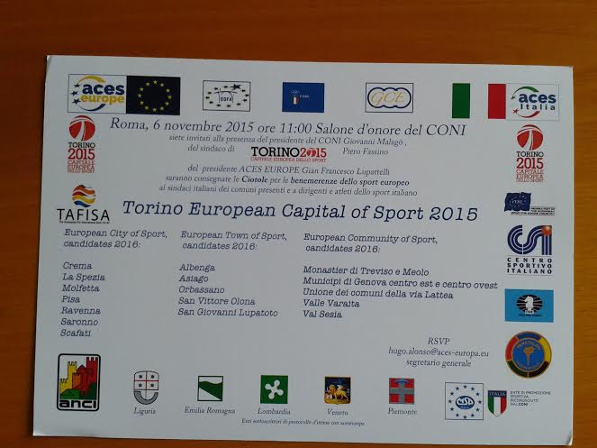 MEOLO E MONASTIER NOMINATE COMUNITA’ EUROPEE DELLO SPORT 2016