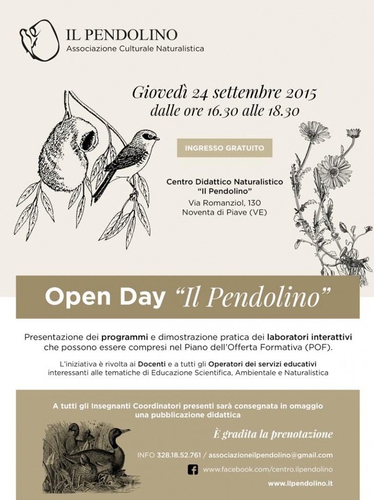 “IL PENDOLINO”, OPEN DAY CON PRESENTAZIONE DEI PROGRAMMI E LABORATORI INTERATTIVI