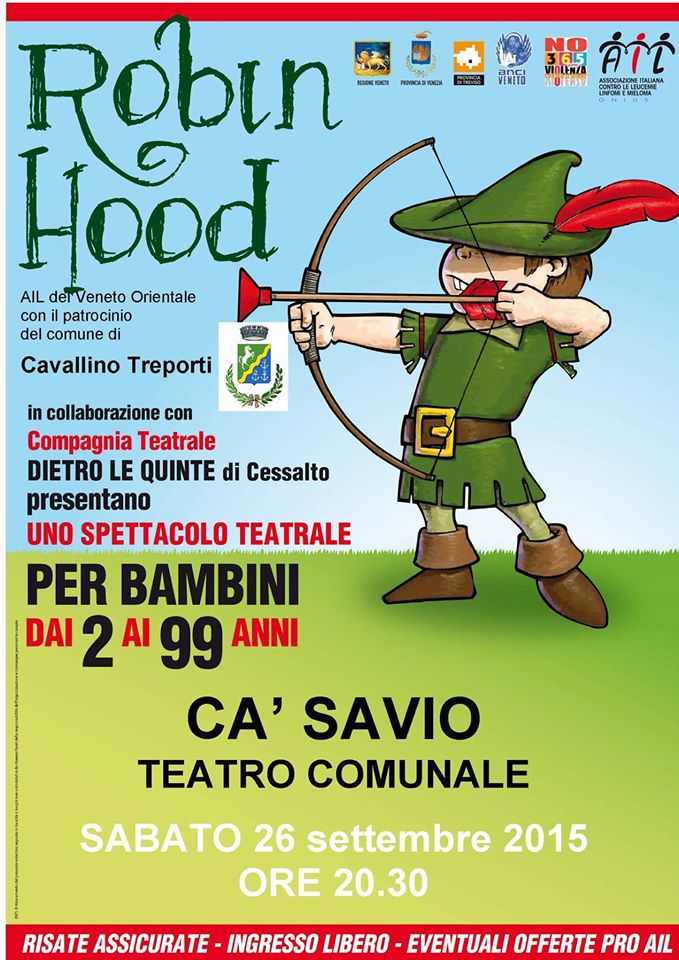 “ROBIN HOOD”: UNO SPETTACOLO TEATRALE PER COMBATTERE LE LEUCEMIE