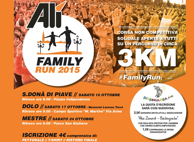 “VENICEMARATHON”: AL VIA LA CORSA DI SOLIDARIETA’ CON LE ALI’ FAMILY RUN