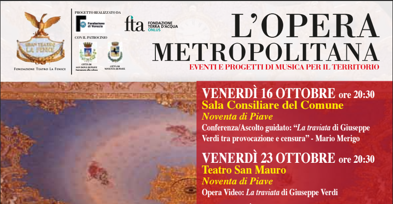 OPERA METROPOLITANA: A NOVENTA VA IN SCENA “LA TRAVIATA”