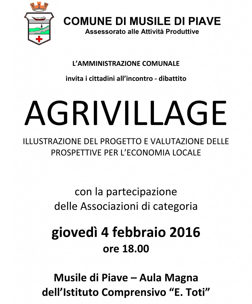 Il Comune di Musile di Piave presenta “AGRIVILLAGE”