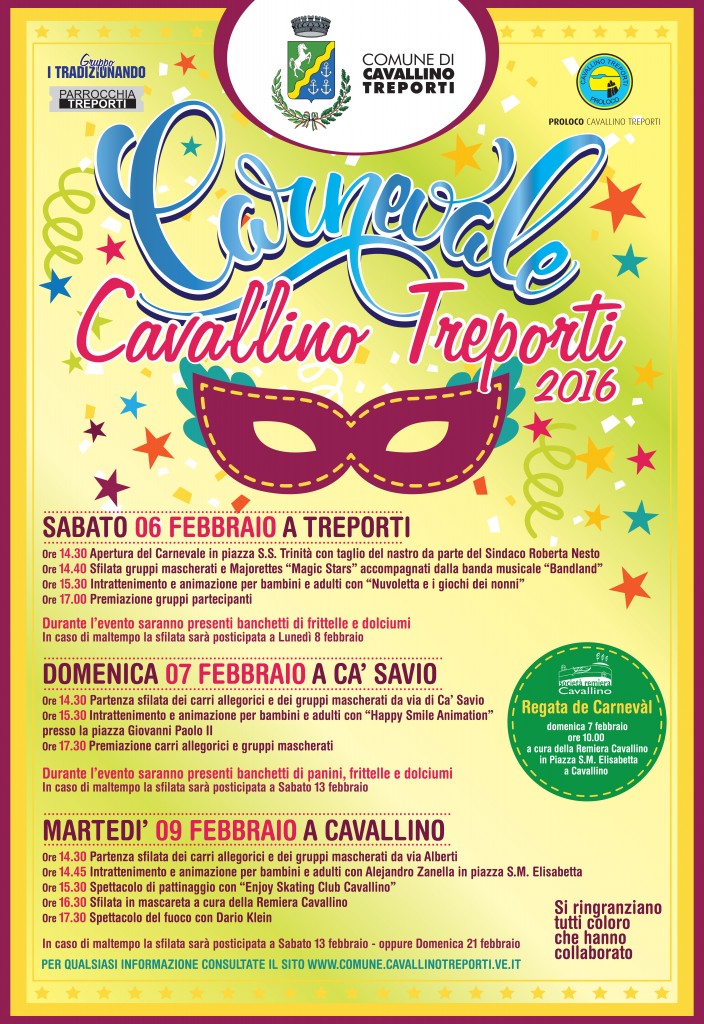 Cavallino–Treporti: si inaugura il Carnevale in Piazza S.S. Trinità