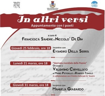 “IN ALTRI VERSI – APPUNTAMENTO CON I POETI” IN BIBLIOTECA CIVICA A SAN DONÀ