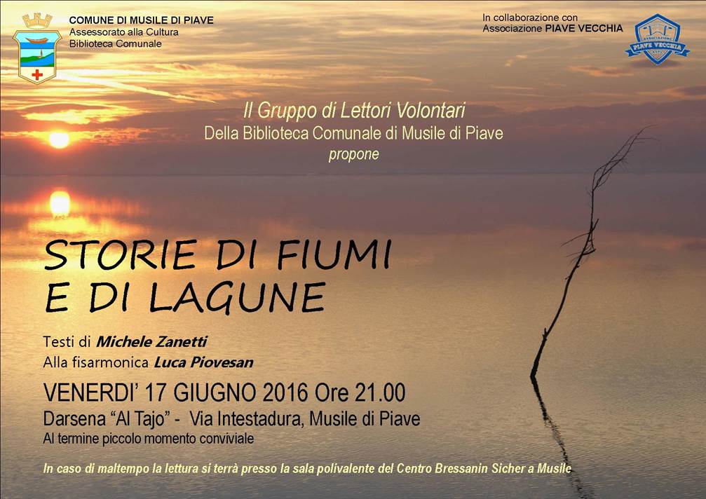 STORIE DI FIUMI E DI LAGUNE: VENERDI’ 17 GIUGNO