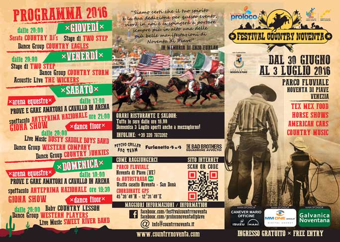 FESTIVAL COUNTRY 2016: IL PROGRAMMA