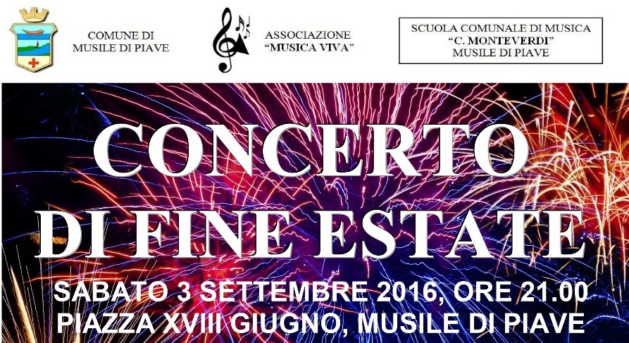 CONCERTO DI FINE ESTATE DELLA SCUOLA COMUNALE DI MUSICA “CLAUDIO MONTEVERDI”