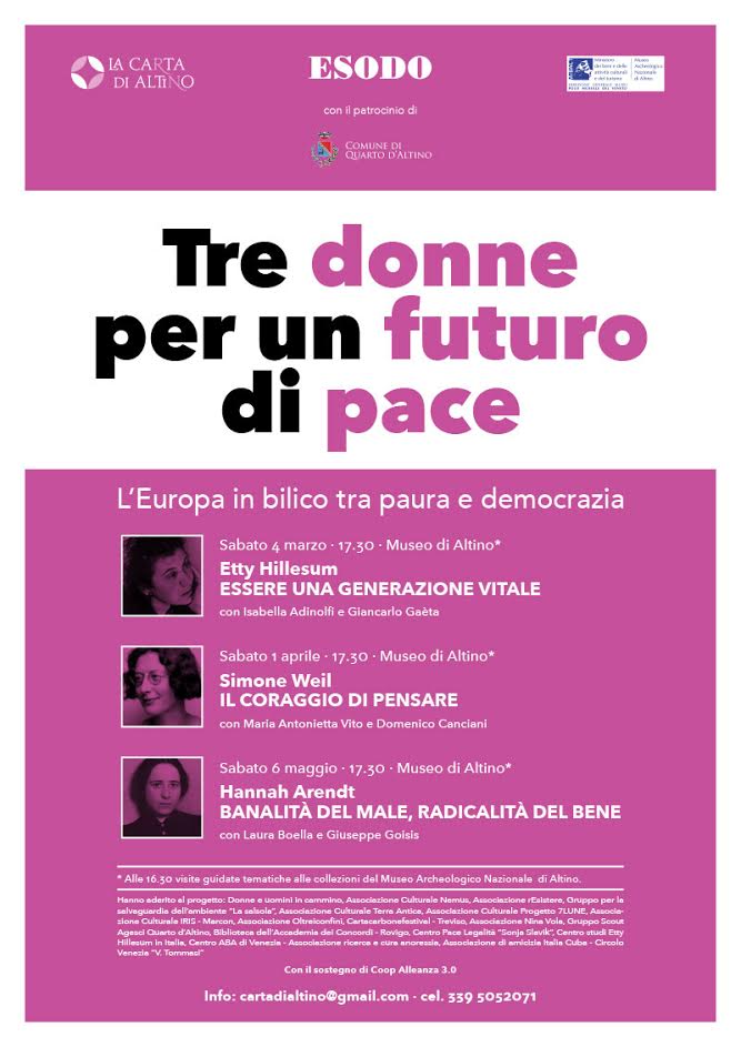 “TRE DONNE PER UN FUTURO DI PACE”