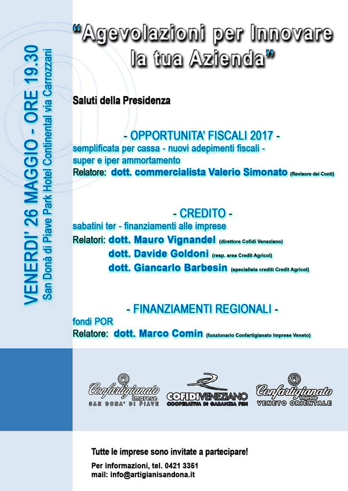 L’INCONTRO CONFARTIGIANATO: “AGEVOLAZIONI PER INNOVARE LA TUA AZIENDA”