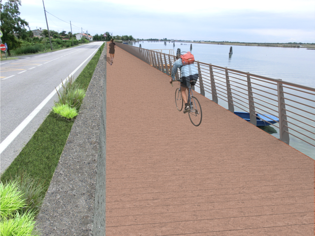 VIA PORDELIO: UNA DELLE PISTE CICLOPEDONALI PIÙ LUNGHE D’EUROPA AFFACCIATA SULLA LAGUNA DI VENEZIA