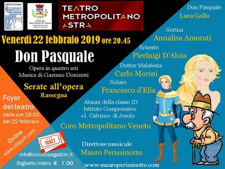 “DON PASQUALE” A SAN DONÀ DI PIAVE