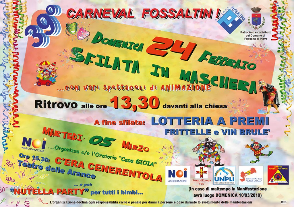 39ª EDIZIONE “CARNEVAL FOSSALTIN”  2019