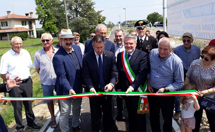 INAUGURATA LA PISTA  CICLOPEDONALE TORRE DI MOSTO-STAFFOLO: UN’OPERA DAL VALORE DI 780.000 EURO