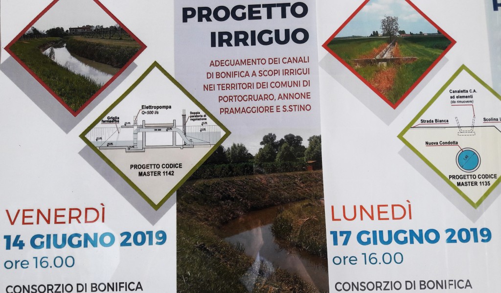 PROGETTO IRRIGUO: DUE PRESENTAZIONI PREVISTE PER IL CONSORZIO DI BONIFICA