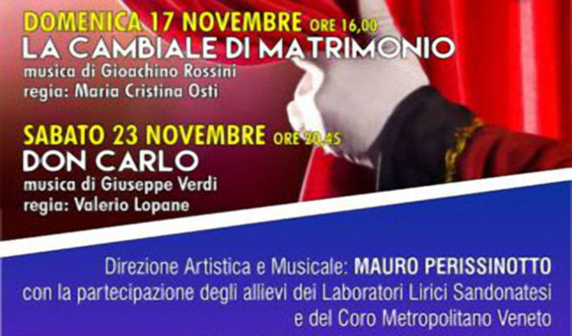 CIRCOLO CULTURALE MUSICALE “E. SEGATTINI”: I RESTANTI IMPEGNI IN PROGRAMMA PER NOVEMBRE