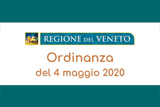 CORONAVIRUS. ZAIA HA FIRMATO L’ORDINANZA NR. 46 DEL 4 MAGGIO 2020