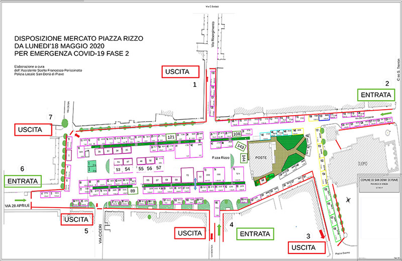 SAN DONA’ DI PIAVE . NUOVE INDICAZIONI PER L’ACCESSO AL MERCATO SETTIMANALE