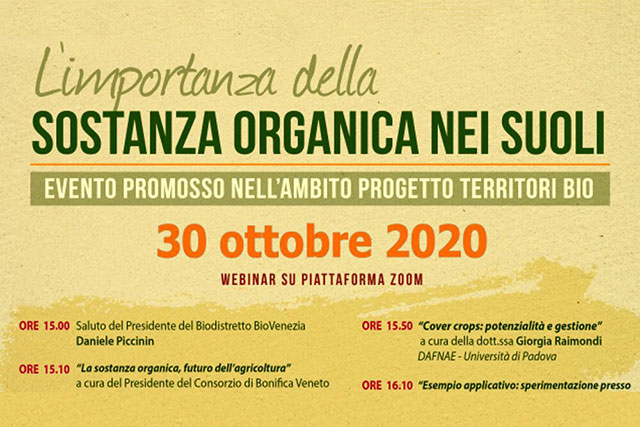 CONSORZIO DI BONIFICA V.O. – WEBINAR : L’IMPORTANZA DELLA SOSTANZA ORGANICA NEI SUOLI