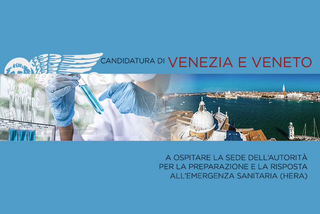 SANITA’. VENEZIA E VENETO CANDIDATI A SEDE DELL’AUTORITA’ EUROPEA PER L’EMERGENZA SANITARIA (HERA). PRESIDENTE ZAIA A CONTE: “UNA GRANDE OPPORTUNITA’ PER LA REGIONE E TUTTO IL PAESE”