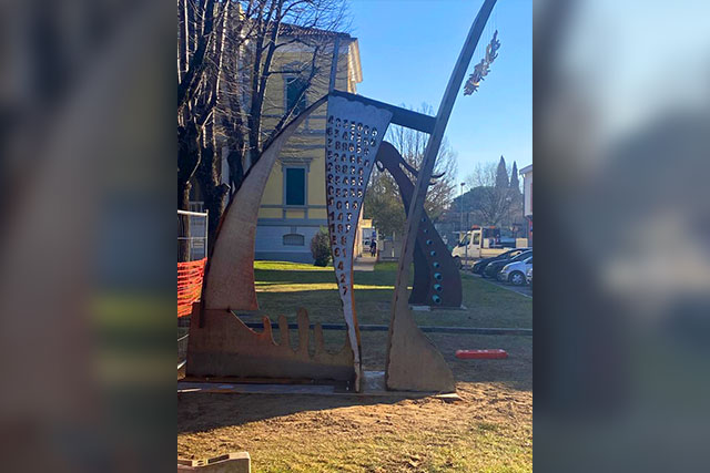 DUE SCULTURE SULLA GRANDE GUERRA IN PIAZZA XVIII GIUGNO A MUSILE DI PIAVE