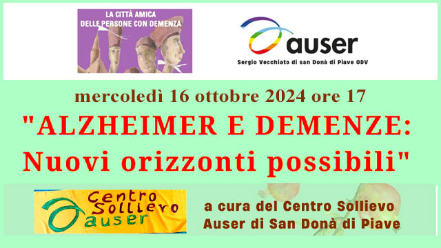 SAN DONÀ DI PIAVE: CONFERENZA SU ALZHEIMER E DEMENZE