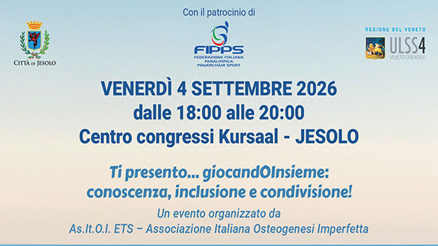 MALATTIE RARE, A JESOLO UN EVENTO SU SPORT E INCLUSIONE